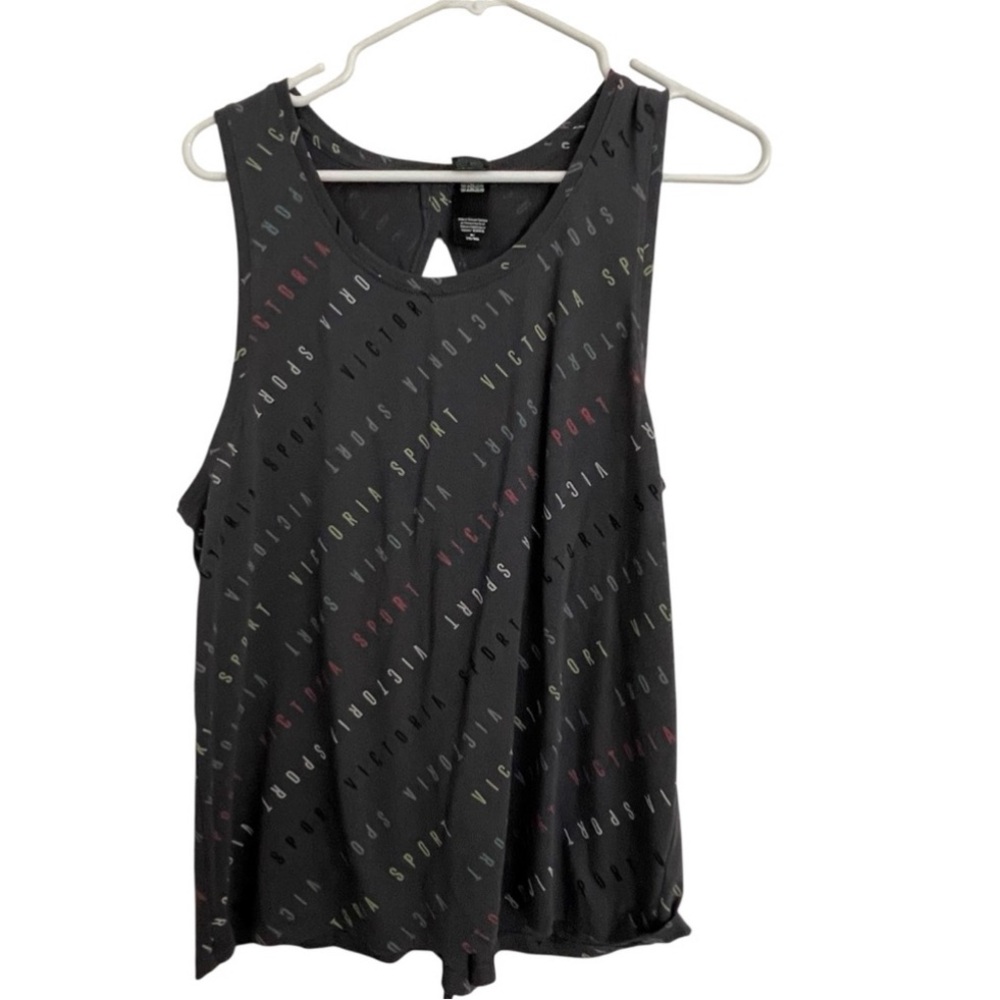 Victoria Sport Asymmetrical Cut Out Back Sleeveless Tank Top - M